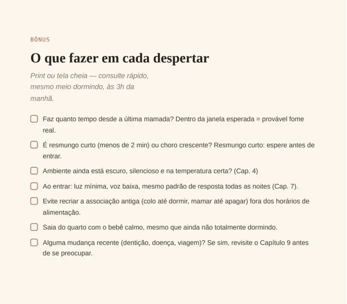 Página de checklist do manual